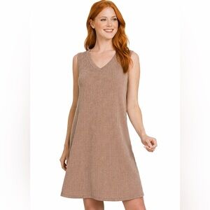 Women's Ribbed Sleeveless Mini Dress in Mocha